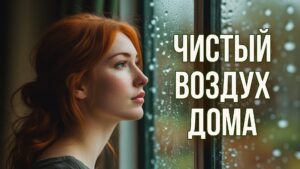 Изображение представляет собой портретную фотографию молодой женщины со светлой кожей и каштановыми волосами, уложенными в свободную, непринужденную прическу. Она задумчиво смотрит в залитое дождем окно, ее профиль освещен мягким естественным светом. Фон за окном размыт, демонстрируя сочетание зеленых и коричневых оттенков, что наводит на мысль о дождливом дне. Оконное стекло покрыто капельками, придающими пейзажу текстуру и глубину. Выражение лица женщины безмятежное и задумчивое, глаза слегка опущены. Общий тон изображения теплый и приглушенный, что создает умиротворяющую и погружающую в себя атмосферу.