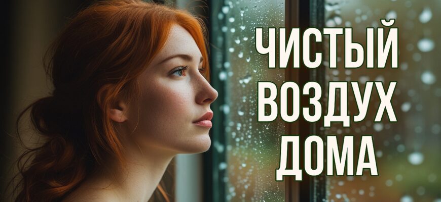 Изображение представляет собой портретную фотографию молодой женщины со светлой кожей и каштановыми волосами, уложенными в свободную, непринужденную прическу. Она задумчиво смотрит в залитое дождем окно, ее профиль освещен мягким естественным светом. Фон за окном размыт, демонстрируя сочетание зеленых и коричневых оттенков, что наводит на мысль о дождливом дне. Оконное стекло покрыто капельками, придающими пейзажу текстуру и глубину. Выражение лица женщины безмятежное и задумчивое, глаза слегка опущены. Общий тон изображения теплый и приглушенный, что создает умиротворяющую и погружающую в себя атмосферу.